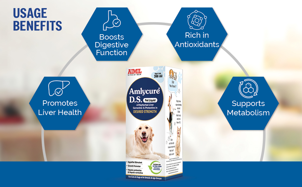 AIMIL Amlycure D.S Pet Liquid | Herbal Tonic For Dogs & Cats | | 200ml