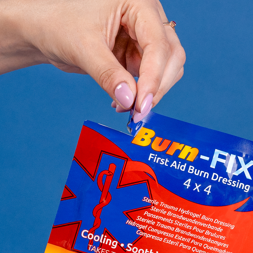 BurnFix® Burn Gel Dressing, 4 Pack, Sterile 4x4 Hydrogel Burn Pads