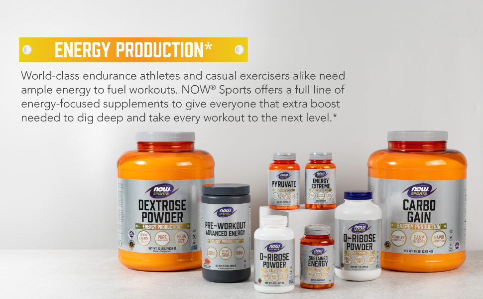 NOW Sports, D-Ribose Powder 5,000 mg,Energy Production*, 8 oz