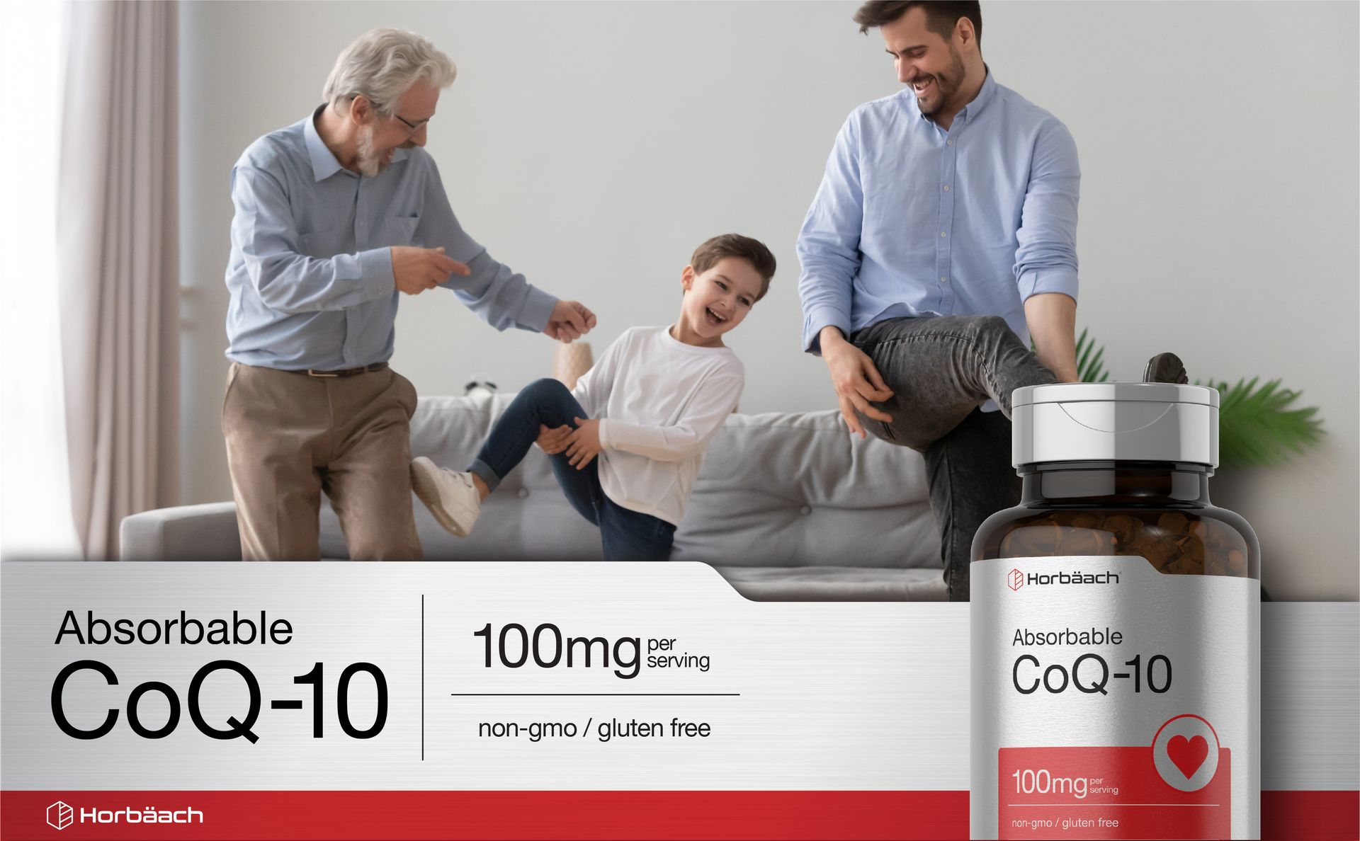 Horbäach CoQ10 100mg Softgels | 120 Count