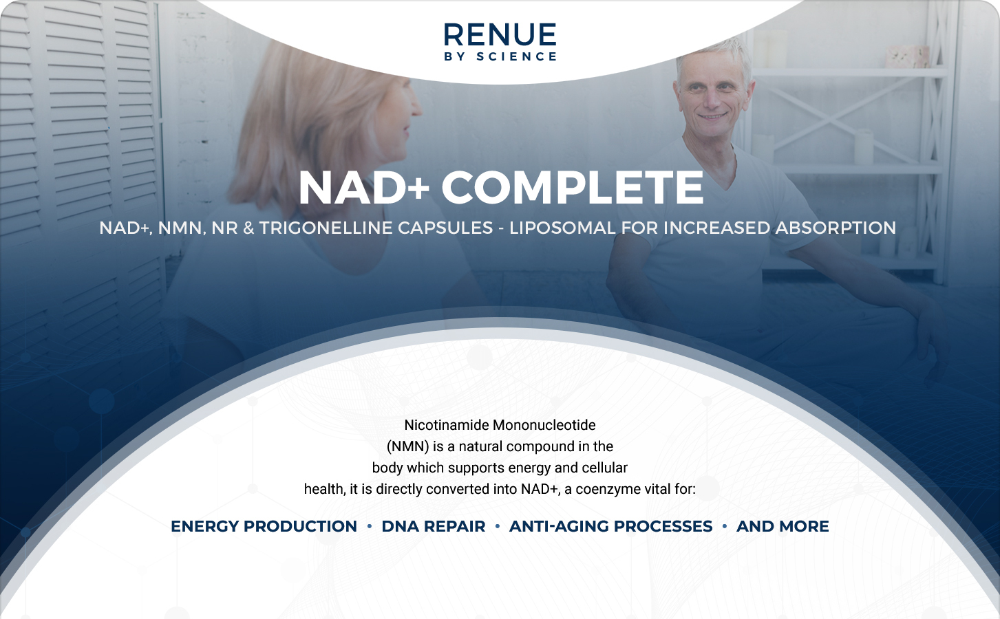 Renue By Science NAD+ Complete | 120 Liposomal NAD Supplement Capsules with NMN, NR & Trigonelline - 310mg NMN & 160mg NAD per Serving | Bioavailable Formula for Increased Absorption | Made in the USA