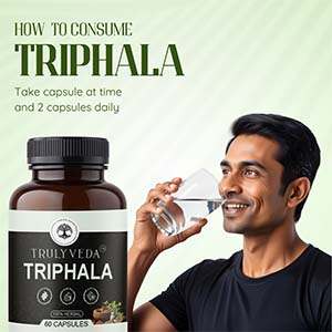 Triphala Capsules – Natural Blend of Amla, Haritaki, and Bibhitaki | Plant-Based Supplement in Easy-to-Swallow Capsules for Daily Use - 60 Tablets