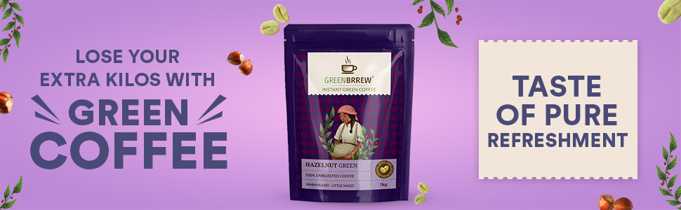 Greenbrrew Hazelnut Instant Green Coffee - 4-Month Pack (1kg)