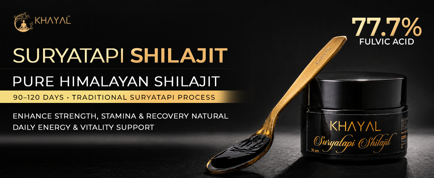 Khayal Suryatapi Pure Himalayan Shilajeet Resin | 500mg Serving | Natural Energy, Stamina & Vitality Support | For Men & Women (15 gm)