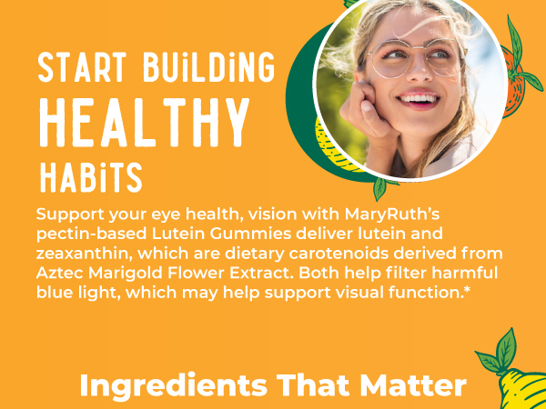 MARYRUTH'S Lutein Gummies with Zeaxanthin, 30 Count, Eye Health