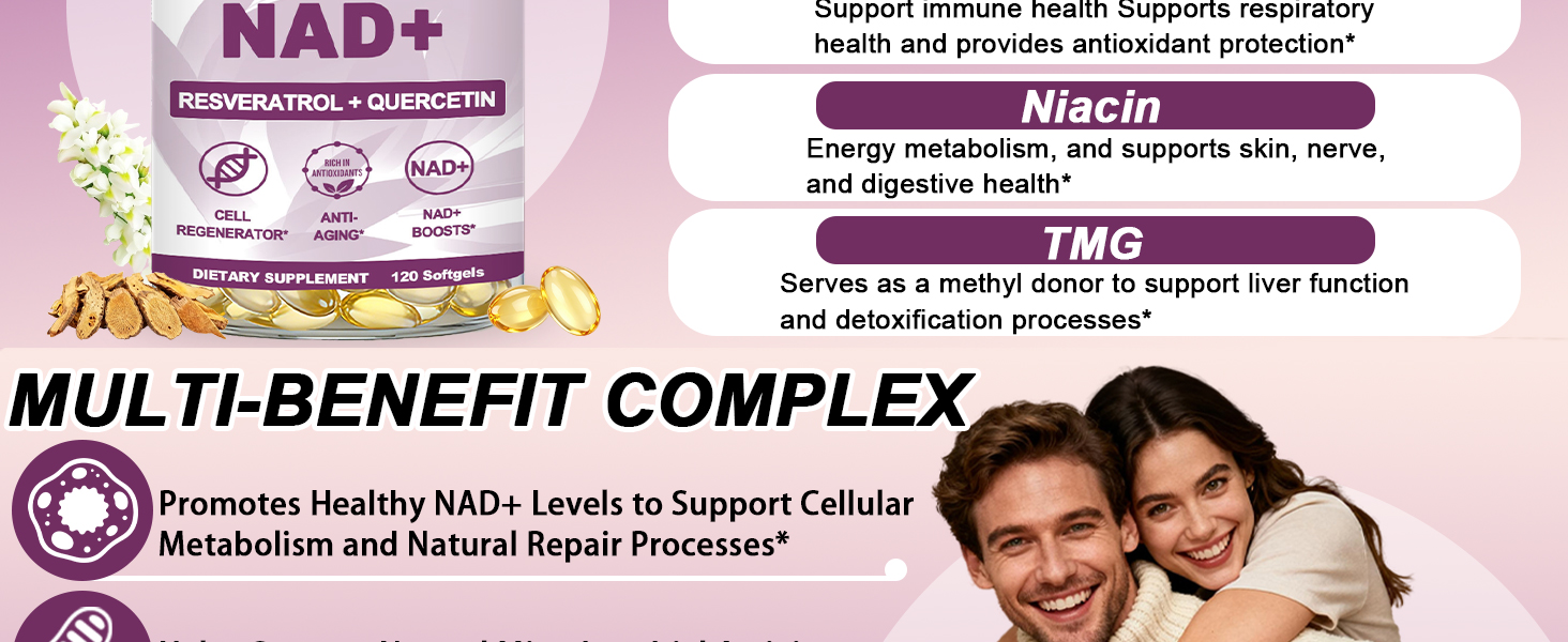 NAD+ Supplement for Women, Liposomal Nad Plus Resveratrol, NMN Alternative