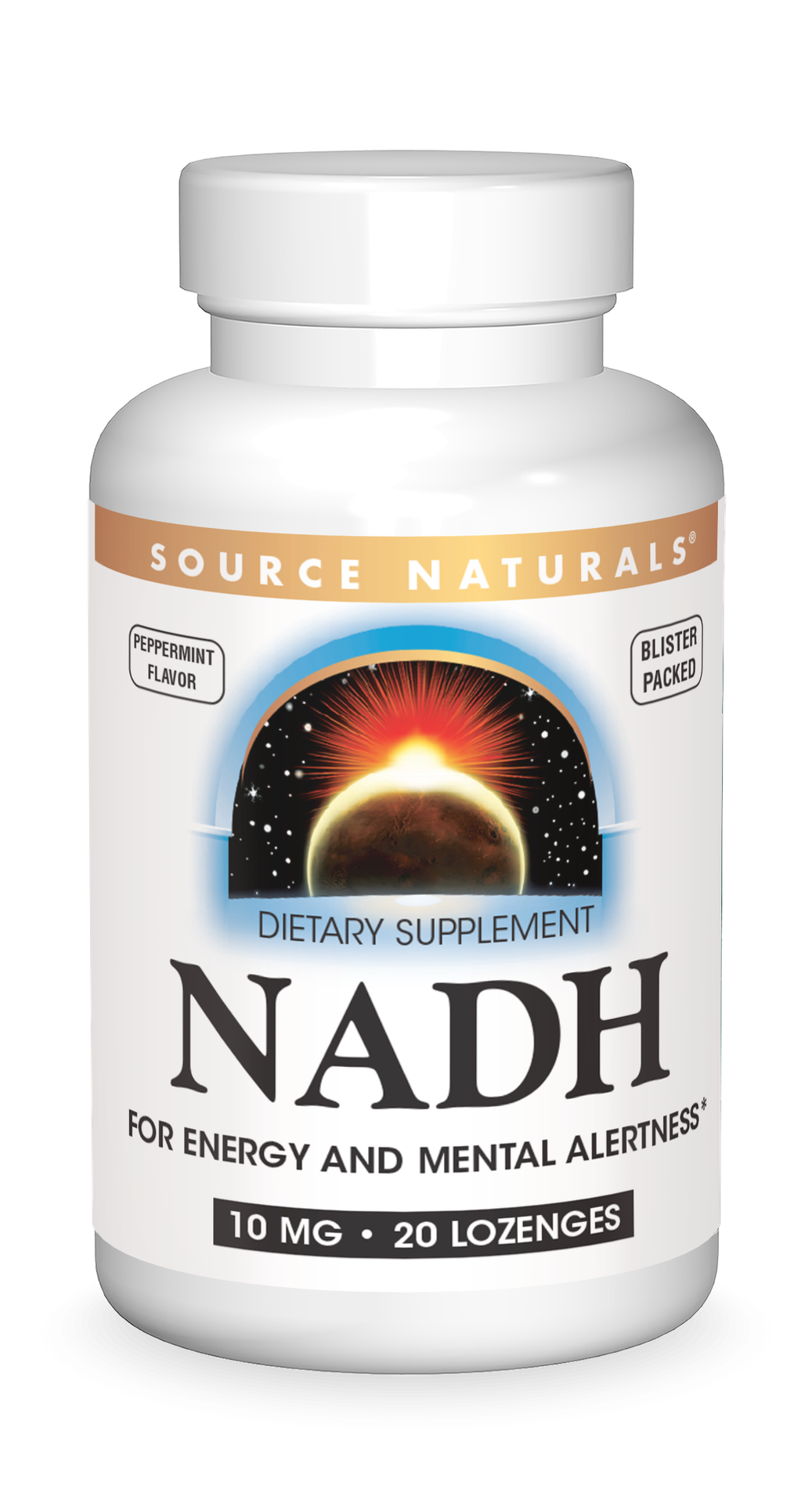 Source Naturals NADH 10mg, Boost Energy and Mental Alertness - 20 Lozenges