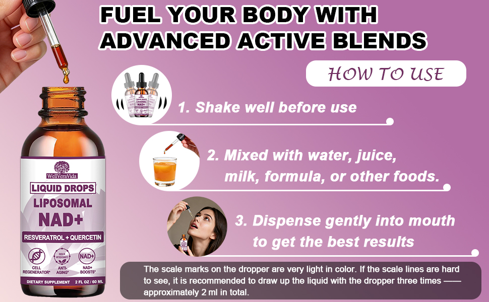 NAD+ Supplement for Women Men, Liquid Nad⁺ Plus Resveratrol,NMN Alternative