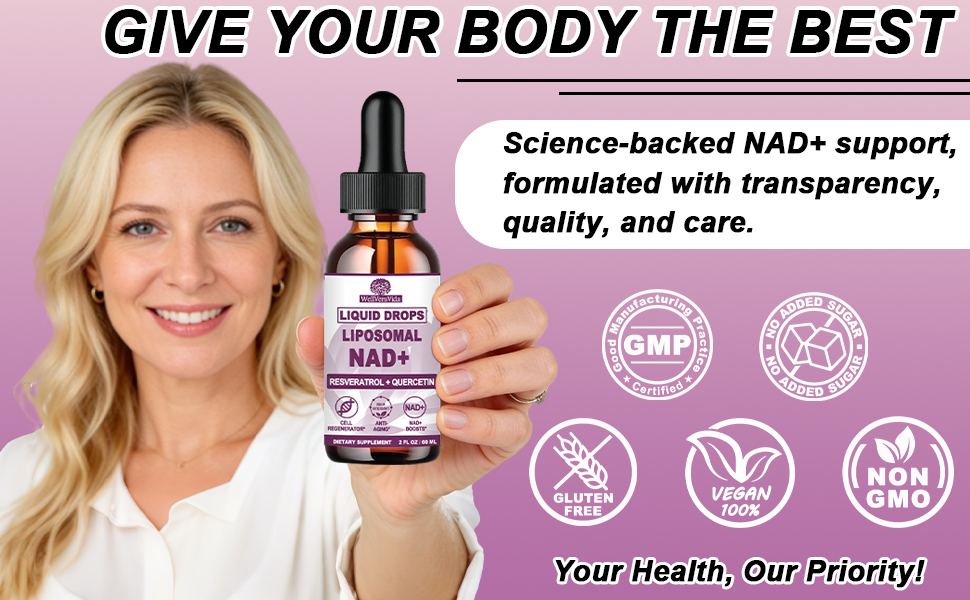 NAD+ Supplement for Women Men, Liquid Nad⁺ Plus Resveratrol,NMN Alternative