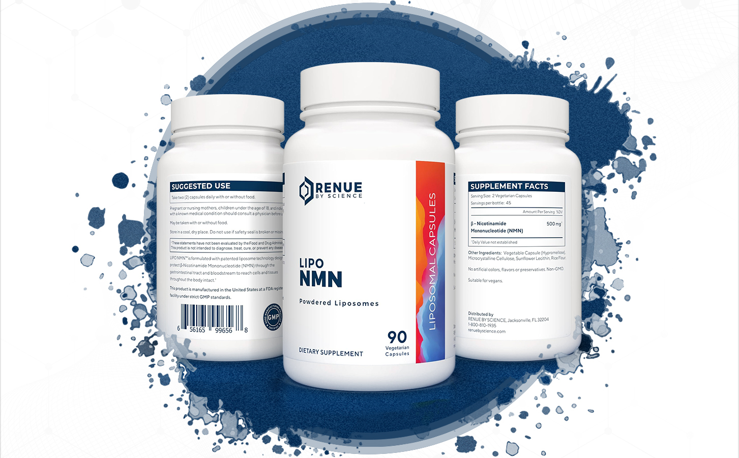 Renue By Science NMN Supplement | 90 Liposomal NMN Capsules - 500mg NMN Nicotinamide Mononucleotide per Serving | Bioavailable Formula for Increased Absorption | Manufactured in the USA