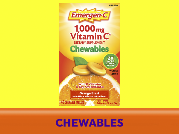 Emergen-C Vitamin C 1000mg Immune Support Powder, Orange, 30 Packets
