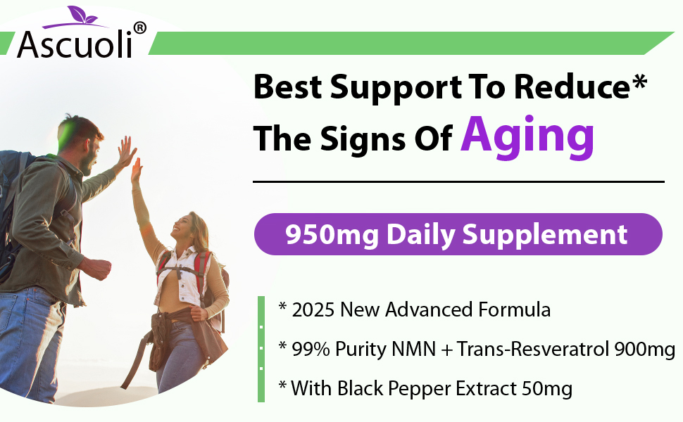 Sublingual NMN Resveratrol Supplement 950mg, 120 Lozenges (120-Day Supply)