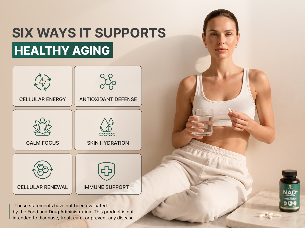 NAD+ Supplement for Women and Men, 12 in 1 NAD Plus Longevity Complex with Nicotinamide Riboside, Resveratrol, Quercetin, Fisetin and L-Theanine, Cellular Energy Support, 90 Capsules