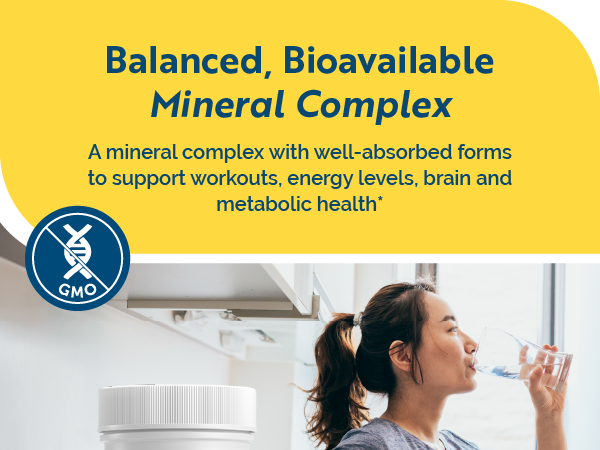 Researched Nutritionals Core Minerals - Daily Trace Minerals Supplement - Iron-Free Blend with Vitamin D3, Magnesium Glycinate & Iodine for Thyroid, Bone & Metabolic Support (120 ct)