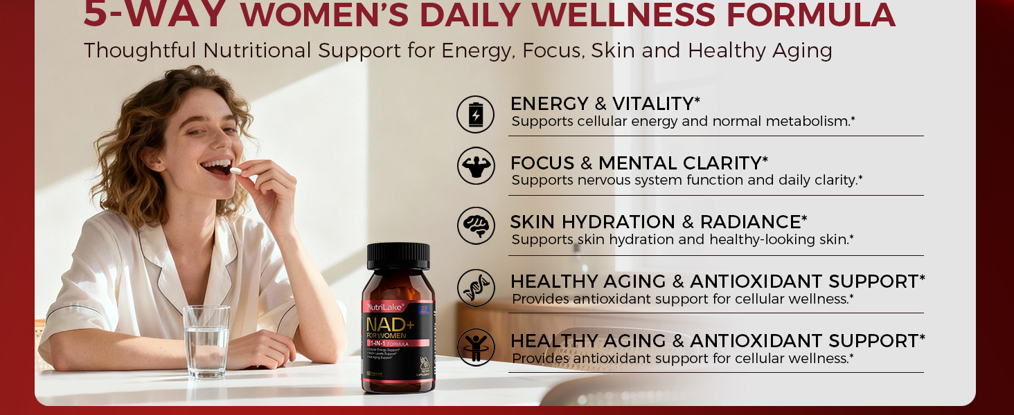 NAD Supplements for Women, NMN Alternative, 30-Day Supply