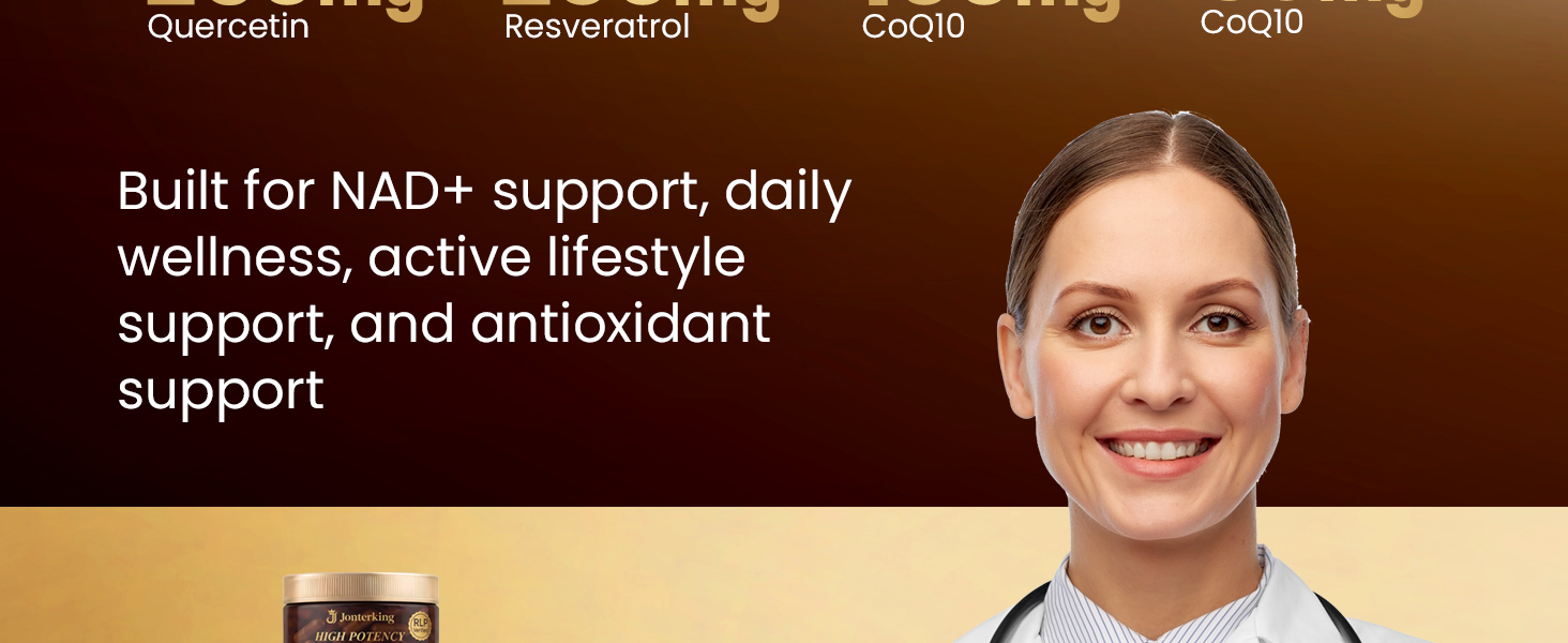 NMN Supplement, 1200mg Per Serving, 120 Capsules, 600mg NMN,Beta Nicotinamide Mononucleotide with Quercetin, Resveratrol, CoQ10 & Astaxanthin, Daily Supplement Formula, 60 Serving