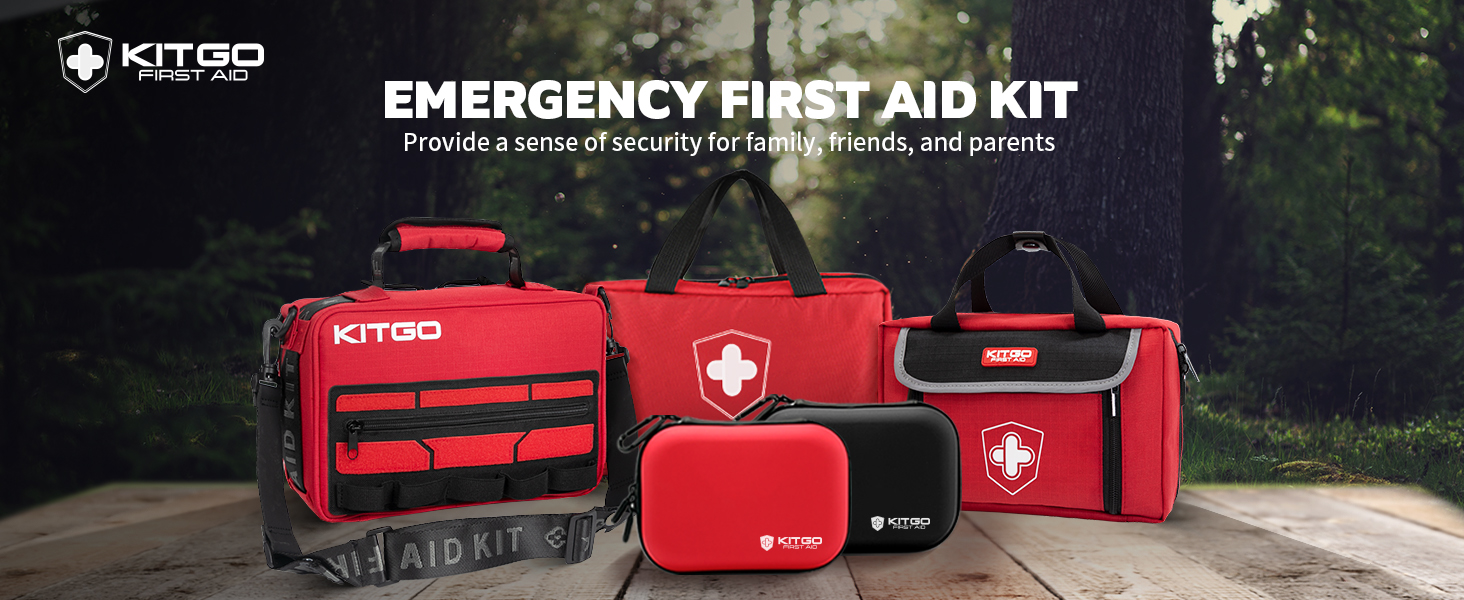 220 Piece First Aid Kit, Includes Emergency Foil Blanket, Scissors and Bandage, for Car, Travel, Home, Workplace, Camping, Hiking,Outdoor and Sports（Red）