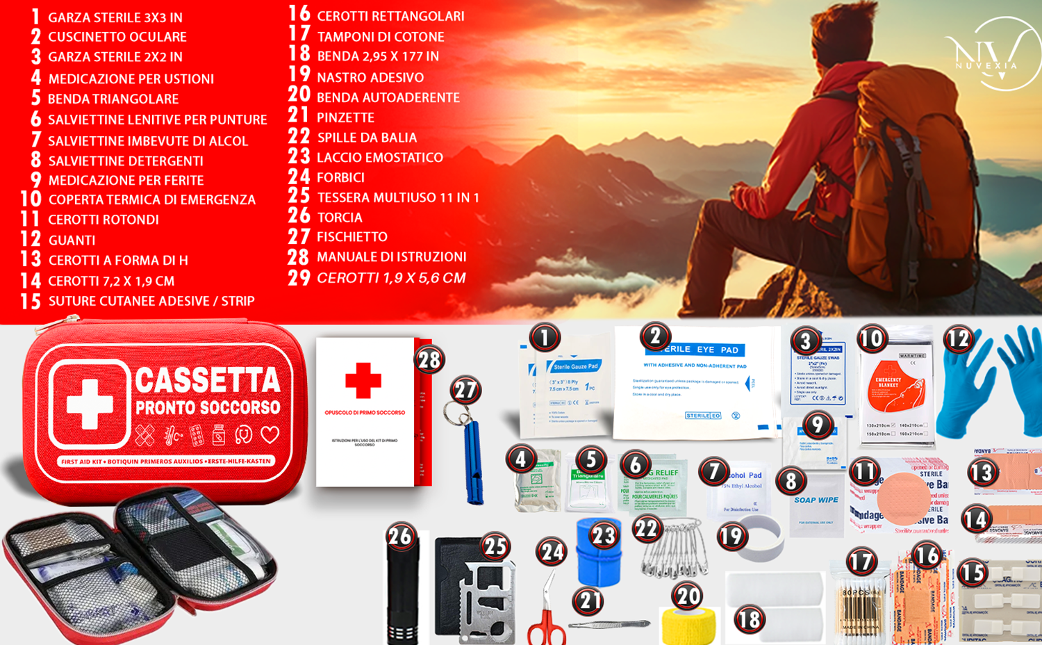 First Aid Kit 300 Accessories | Waterproof First Aid Kit | First Aid Kit Hard and Portable for Car, Home, Travel, Sport, Camping and Business