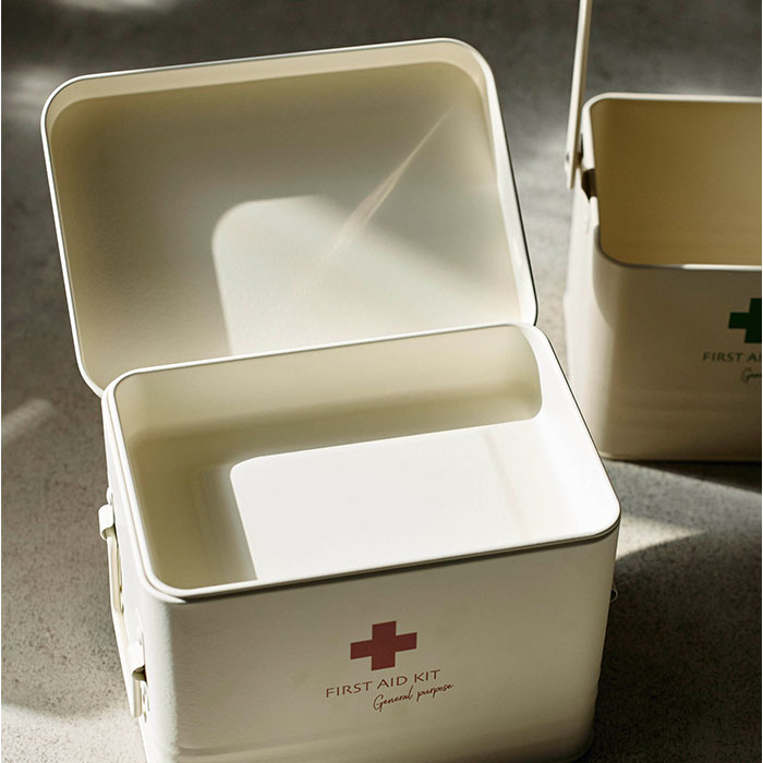 Abitte HF-902-BE Soan First Aid Box (Beige), 10.0 x 6.5 x 6.3 inches (25.5 x 16.5 x 16.5 cm)