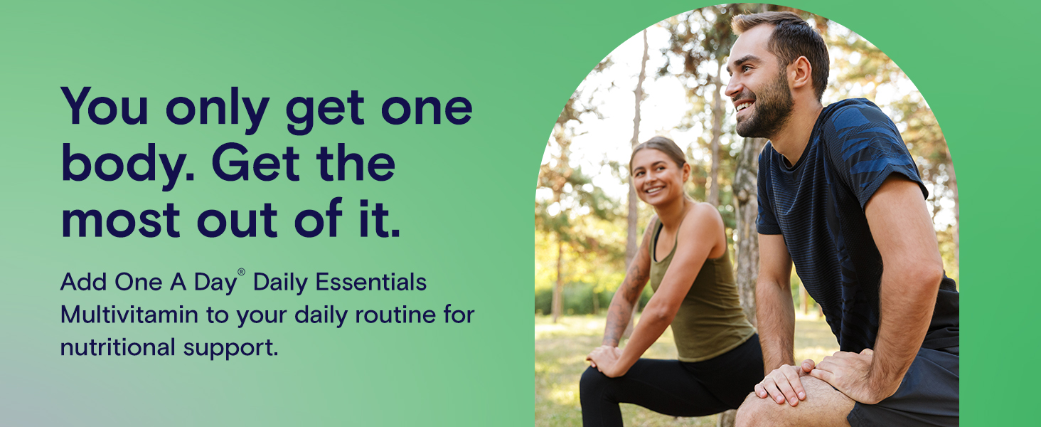 One A Day Energy Daily Essentials Multivitamin, Energy Supplement to Support Mental Alertness and Immune Health with Vitamins A C, D, E, Zinc and Caffeine, 120 Count