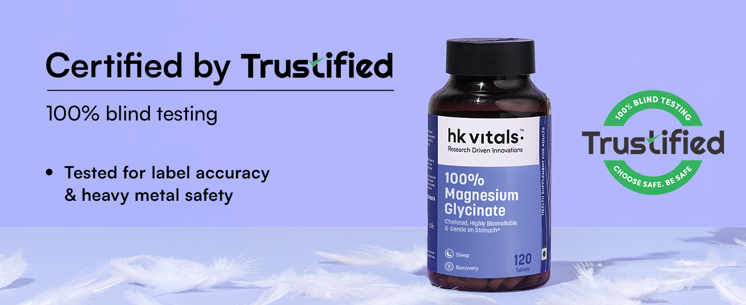 hk vitals 100% Magnesium Glycinate 1880mg, 120 Tablets