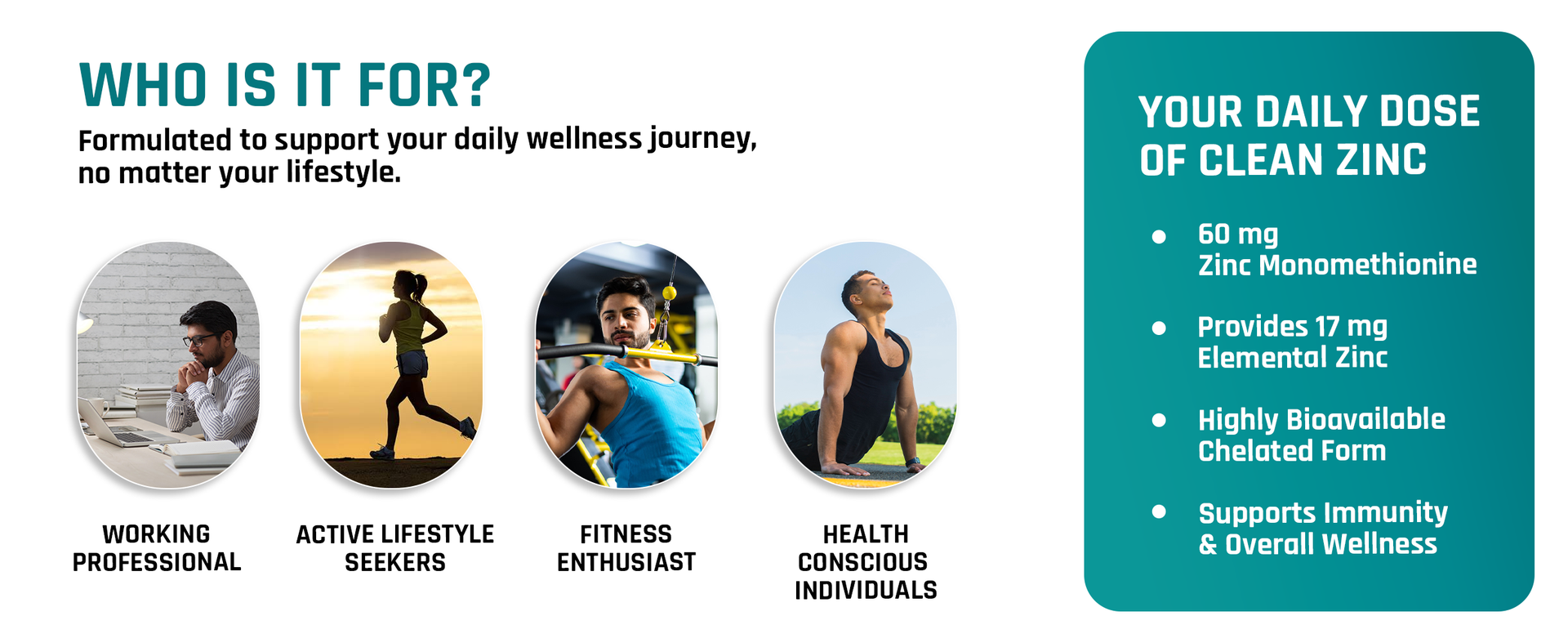 Naturaltein Zinc Monomethionine 60 mg | 17 mg Elemental Zinc per Tablet | Supports Immune Health, Antioxidant Protection & Skin Wellness | 30 Count