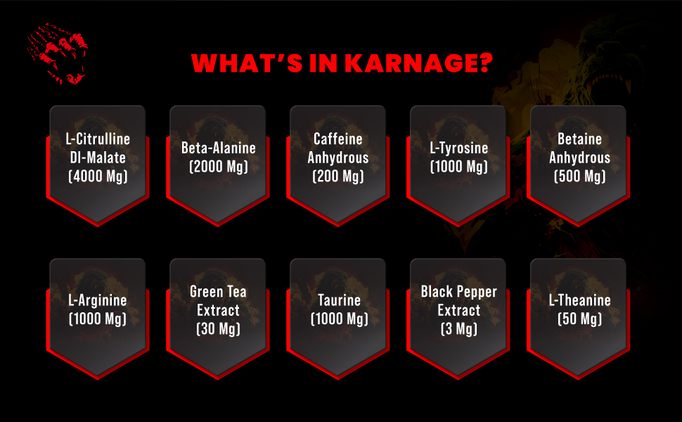 Bigmuscles Nutrition Karnage Pre workout (60 Servings, Sex On the Beach) | Pre-workout Supplement Supports to Improve Focus, Strength, Energy and Pump, Banned Substance Tested, Dope Free, 300g