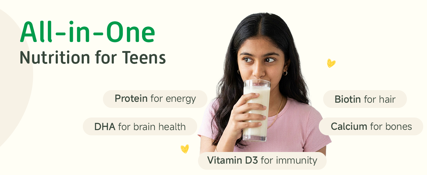 Little Joys Nutrimix Protein Powder for Teenage Boys & Girls (13-18 years) | 12g Protein | No Added Sugar | Ragi, Bajra, Jowar, Almonds & Walnuts | For Energy, Immunity & Brain Health | Vanilla, 350g