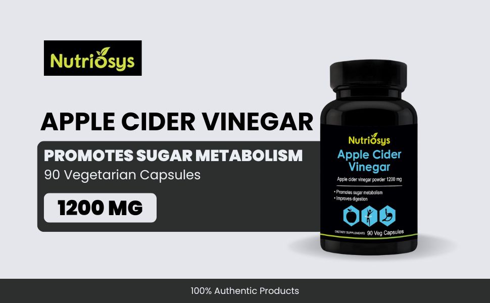 Nutriosys Apple Cider Vinegar 1200mg - 90 Veg Capsules (Pack of 1)