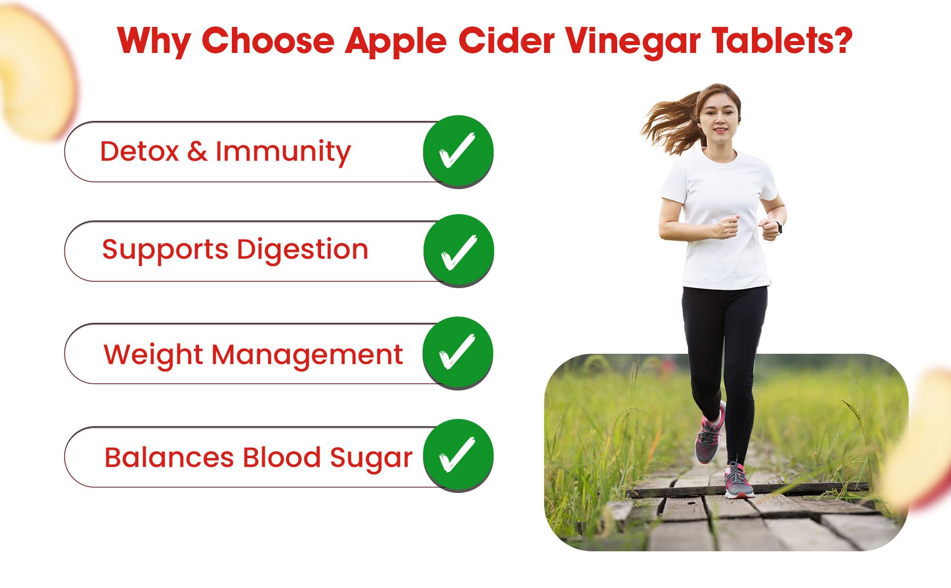 Fixuphealth Apple Cider Vinegar with the Mother 20 Tablets (Pack of 1) and Gluten-free ACV Tablet with Vitamin B6 and B12 and Pomegranate Extract, Weight Loss Supplement for Women and Men