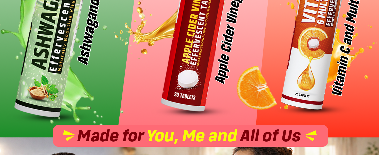 Jeena Sikho Apple Cider Vinegar Effervescent Tablets | ACV 500 mg | Effervescent Fizzy Drink Form | Refreshing Taste | 20 Tablets