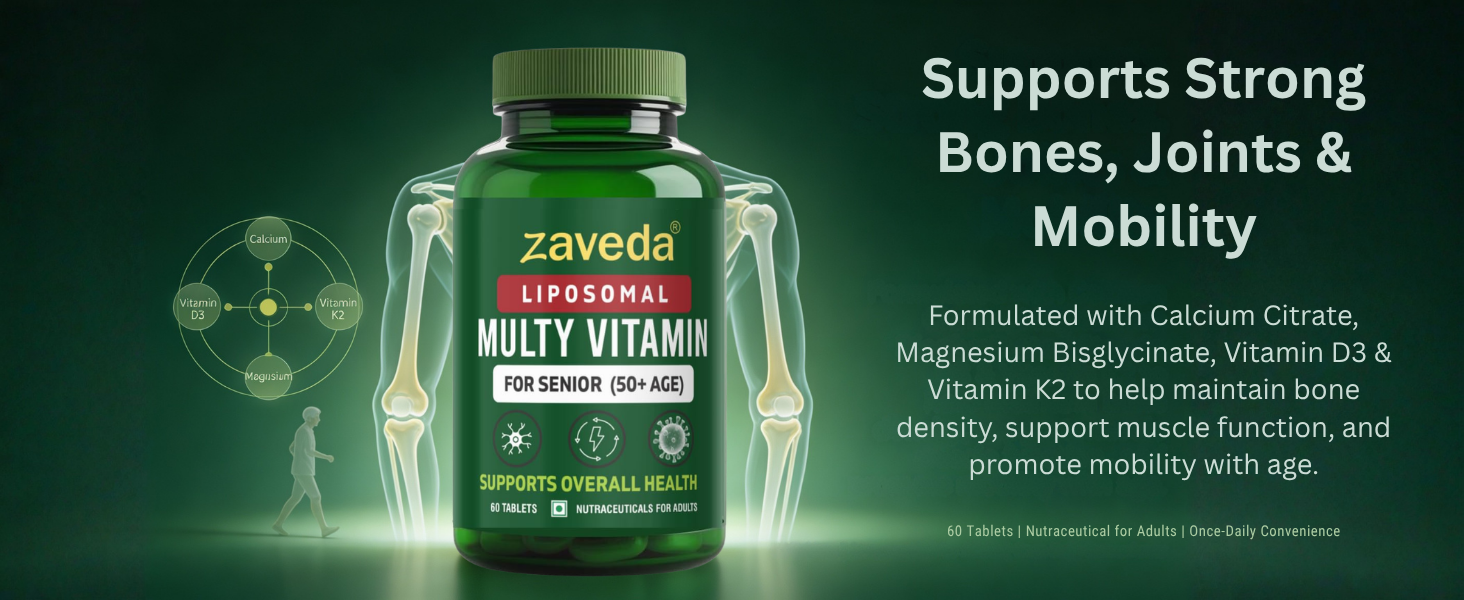 Liposomal Multivitamin for Seniors 50+ | Advanced Technology for Superior Absorption | with Methyl B12, L-Methylfolate, MK-7 & Bisglycinate Minerals | 60 Tablets