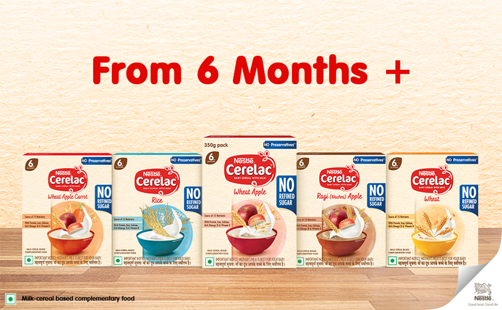 Nestlé CERELAC Baby Cereal Rice, No Refined Sugar STG-1, 300g