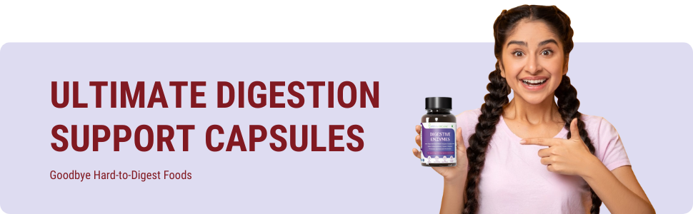 Digestive Enzymes 500mg - 120 Veg Capsules with Bromelain, Alpha Galactosidase, Lipase, Amylase, Protease -Digestive enzyme supports Gut Health, Liver Detox, Constipation Relief