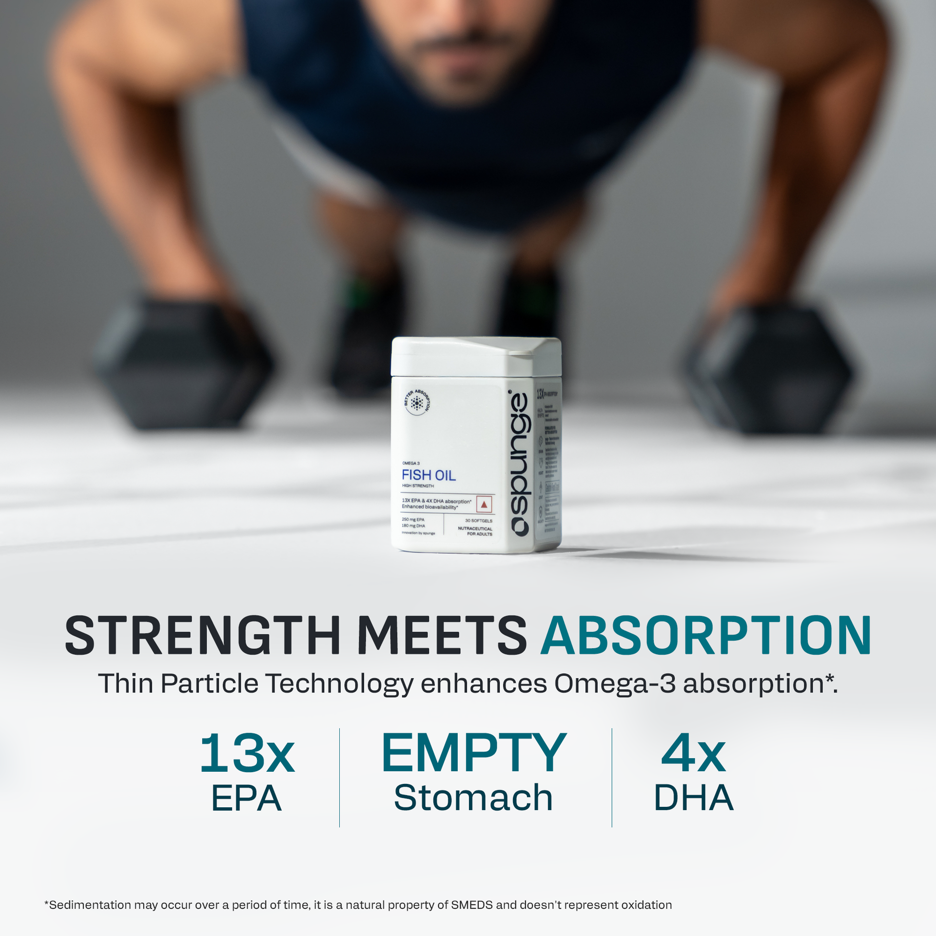 Spunge Omega 3 Fish Oil High Strength | 30 Softgels | High Strength EPA & DHA | 13X EPA & 4X DHA Absorption | Supports Heart, Brain & Joint Health | Daily Dietary Supplement
