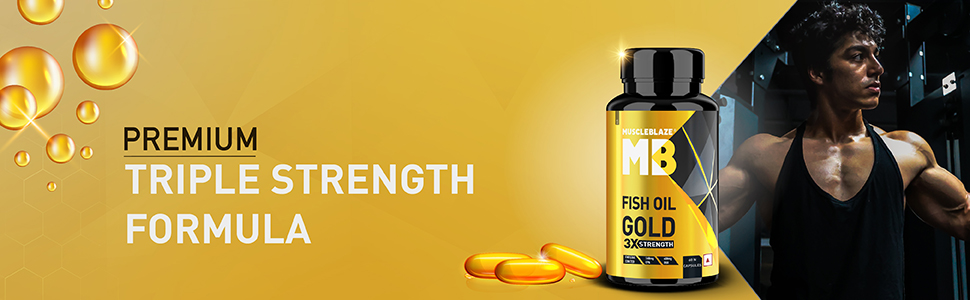 MuscleBlaze Omega 3 Fish Oil Gold, 60 Capsules