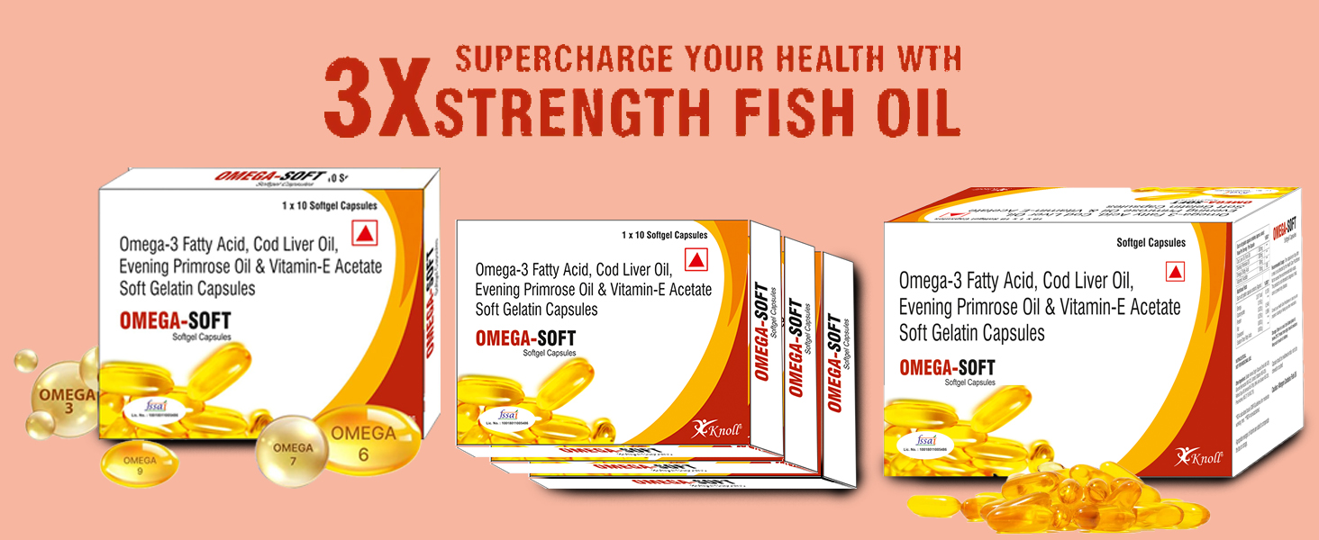 Knoll Healthcare Omega 3 Fish Oil 700 Mg For Men And Women Antioxidant & Energy,Stamina & Immunity & Maintains Bone & Joint Health,Fatty Acid,Epa 360 Mg Dha 240 Mg (3X Strips),3 Count,10 Capsules