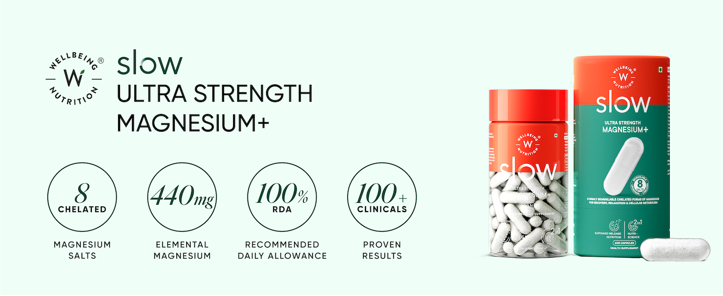 Wellbeing Nutrition Ultra Strength Magnesium+ | 8 Chelated Salts Liposomal Magnesium Bisglycinate, Citrate, Threonate | For Sleep, Mood, Metabolism, Brain, Bone & Gut Health | 60 Capsules
