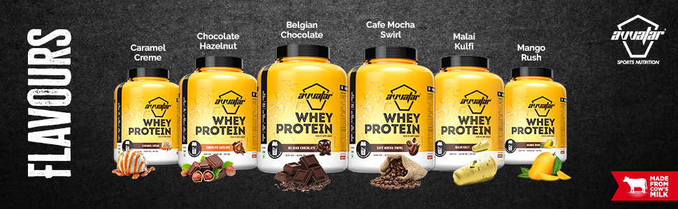 avvatar WHEY PROTEIN | 2Kg | Malai Kulfi Flavour | 28g Protein | 57 Servings | Isolate & Concentrate Blend