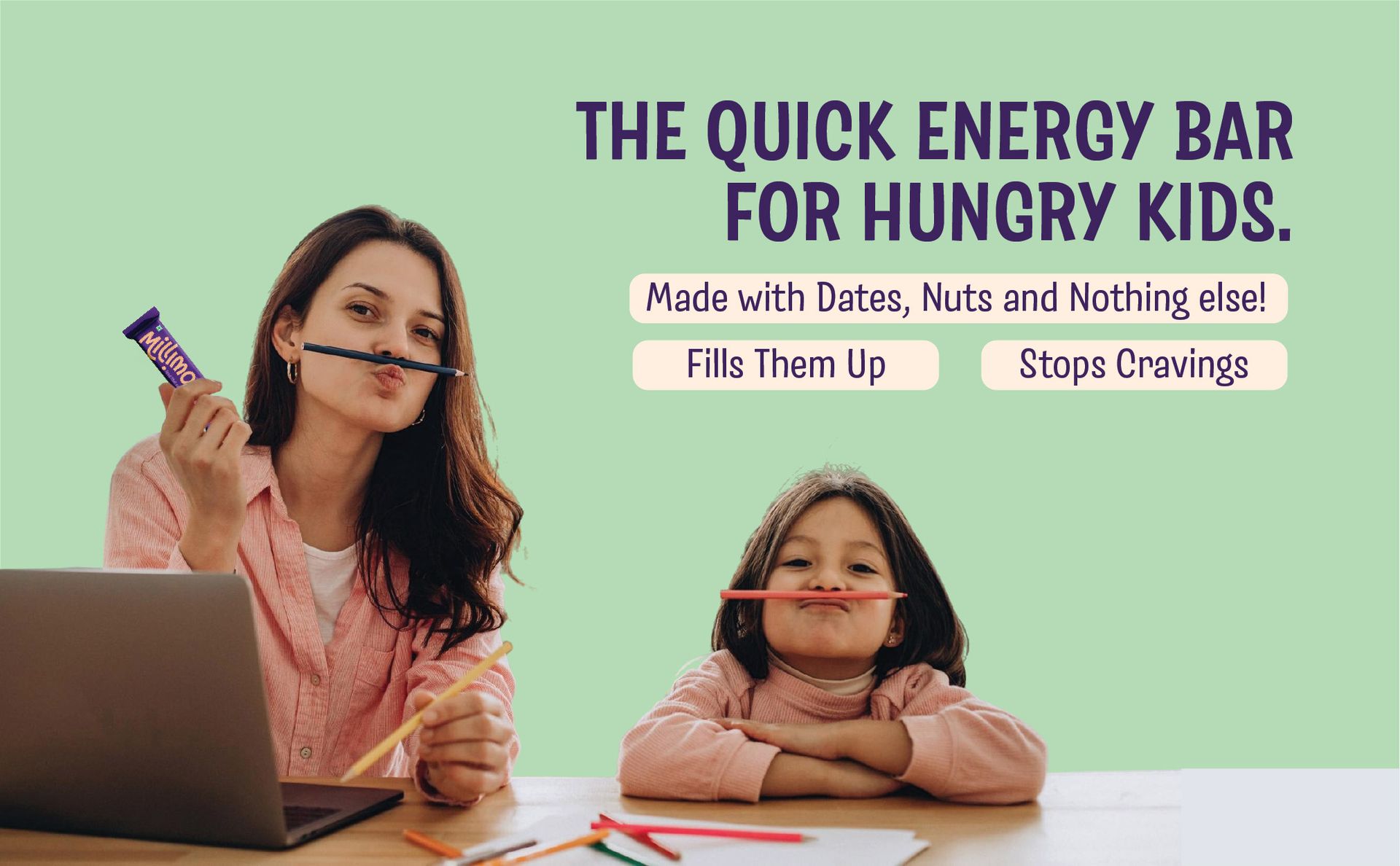 Millimo Healthy Nutribar Combo, Berry Nut x1 & Choco Almond x1, 300g, Pack of 2, No Refined Sugar, Dates Almonds Cashews Cranberries