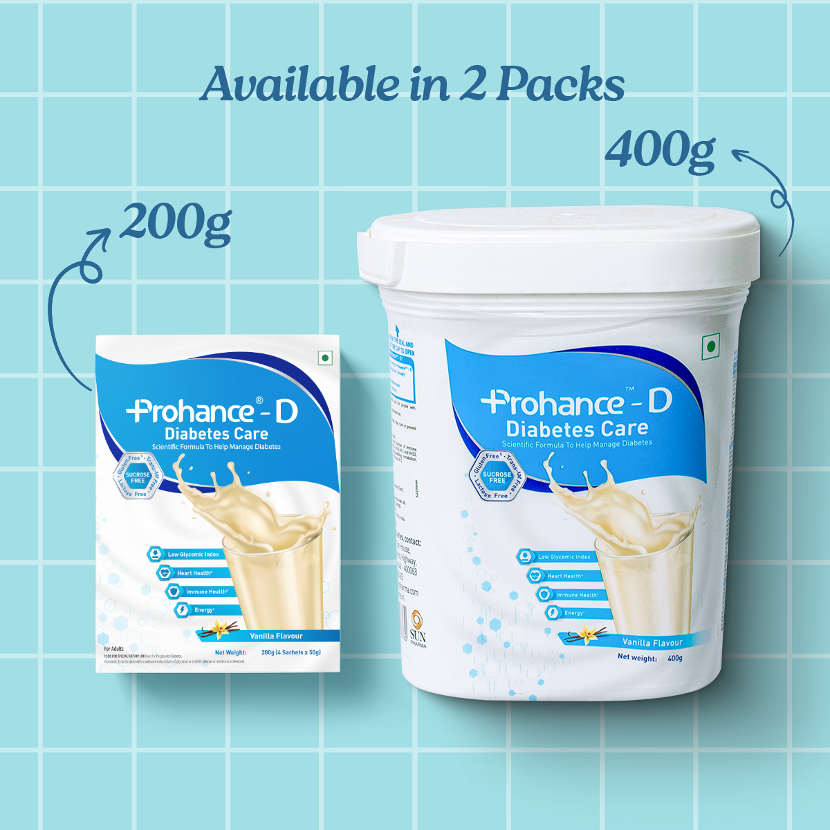 Prohance D Diabetic Nutritional Vanilla Drink - 400g | Helps Manage Blood Sugar Levels | Contains Dietary Fiber | Protein & Vitamins | Supports Weight Management & Heart Health