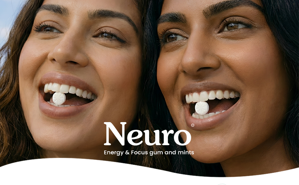 Neuro Energy & Focus Gum - Variety/Trial Pack | All 3 Flavours in one pack | Natural Caffeine + 60 mg L-Theanine + Vitamin B6 & B12 | 27 Gums | Peppermint, Iced Coffee and Cinnamon Flavour