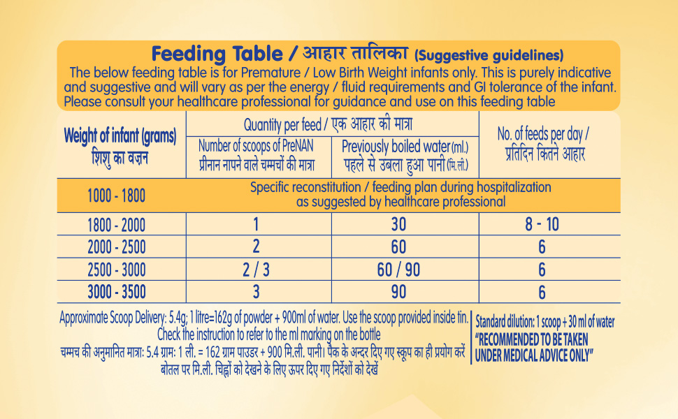 NAN Nestlé Pre | Pre-Term Food For Special Medical Purposes | Infant | For Babies Born Before 37 Weeks | 400 G Tin | Powder
