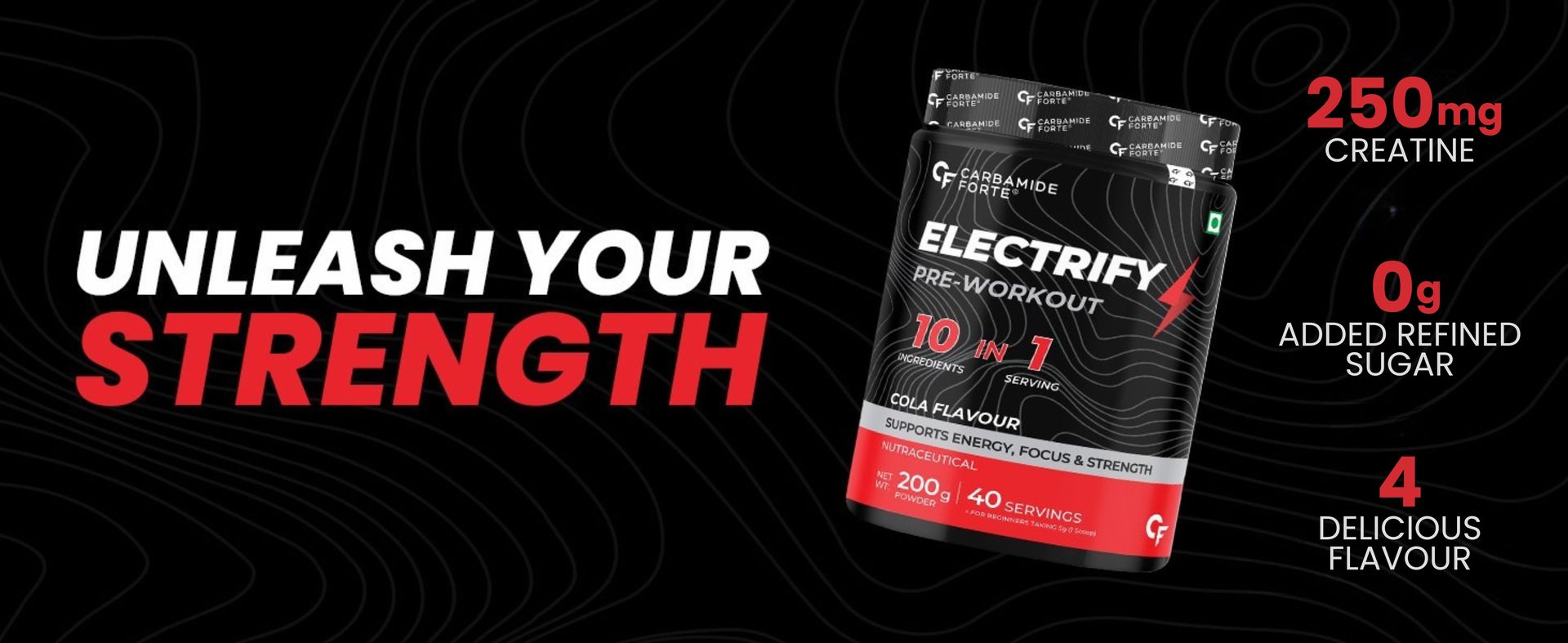 Carbamide Forte Pre Workout For Men & Women | Pre Workout Supplement For Men & Women For Energy, Focus & Strength | Pre-Workout Supplements For Gym | Cola Flavor - 200g