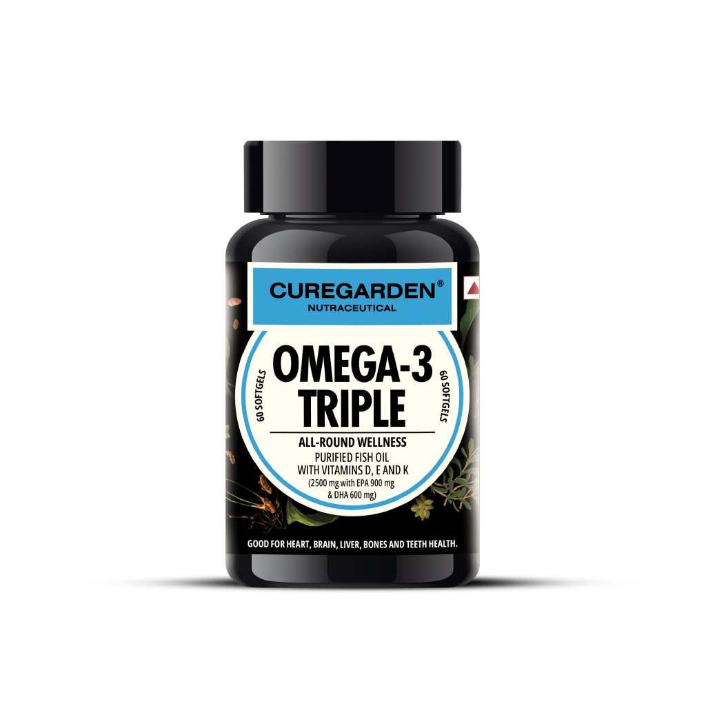 Curegarden Omega-3 Fish Oil Triple Strength 2500mg Softgels, 60 Count