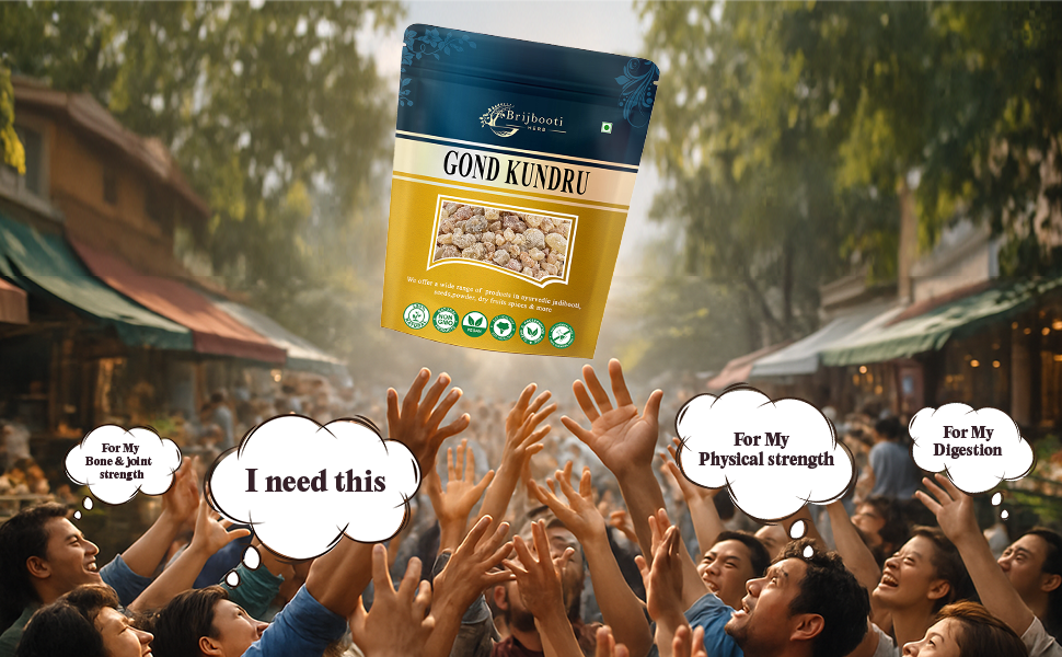 Brijbooti Gond Kundru 200 Grams - Shallaki Gum - Gond Kondru - Boswellia Serrata Gum - Pure & Natural
