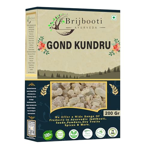 Brijbooti Gond Kundru 200 Grams - Shallaki Gum - Gond Kondru - Boswellia Serrata Gum - Pure & Natural