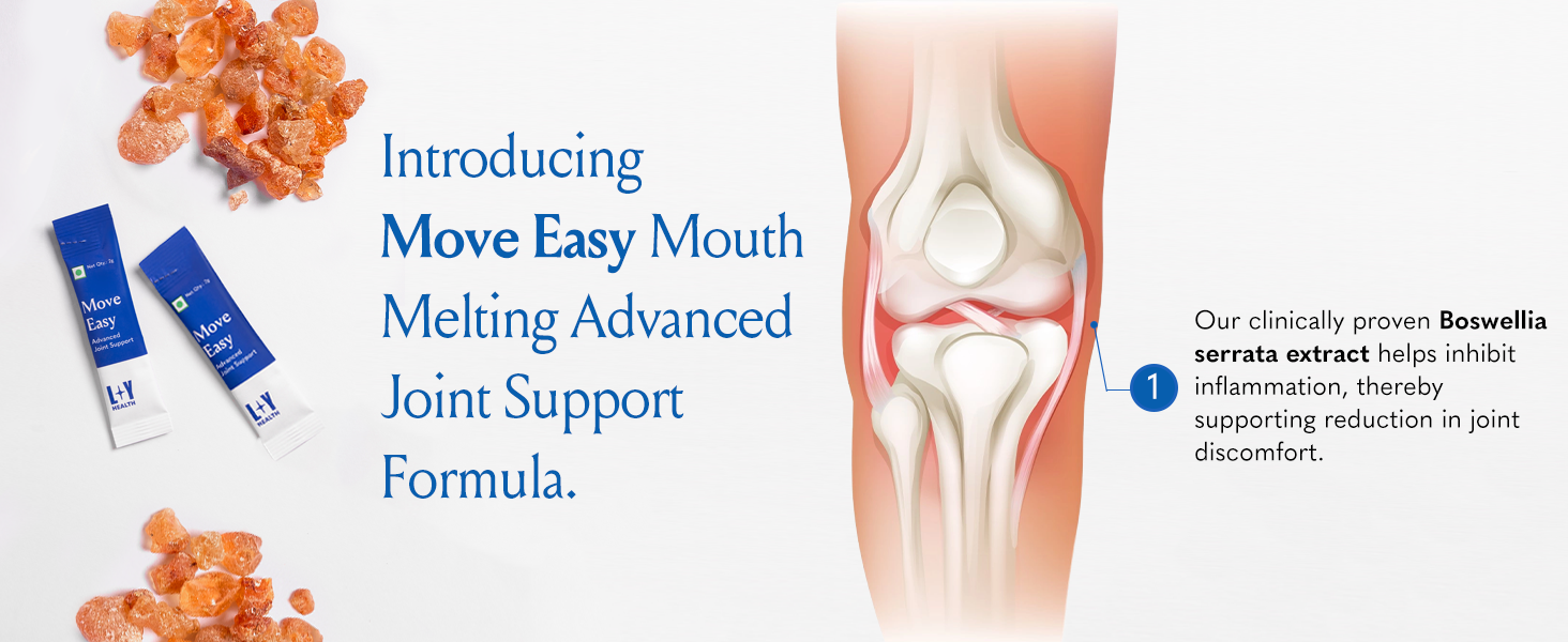 LightYears Move Easy | Advanced Joint Support Supplement | Clinically Proven Ingredients | Boswellia Serrata, Magnesium, Calcium, Vitamin D, Vitamin K2-7 | Mouth-Melting Powder | 15 Sachets