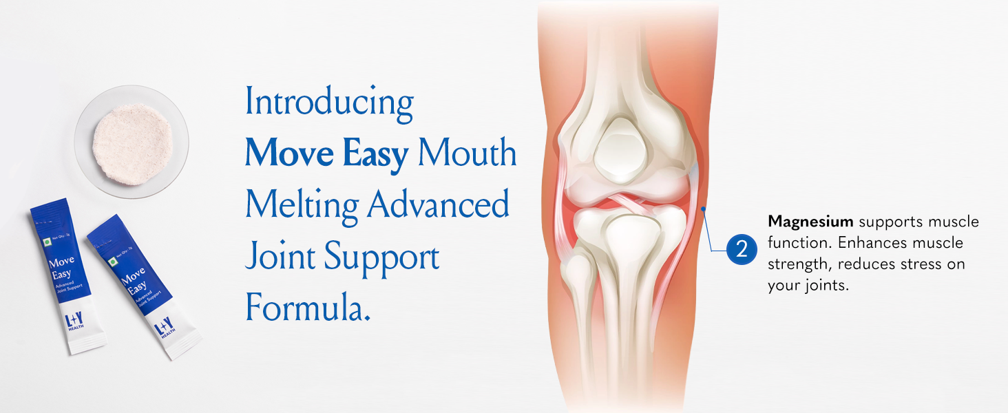 LightYears Move Easy | Advanced Joint Support Supplement | Clinically Proven Ingredients | Boswellia Serrata, Magnesium, Calcium, Vitamin D, Vitamin K2-7 | Mouth-Melting Powder | 15 Sachets