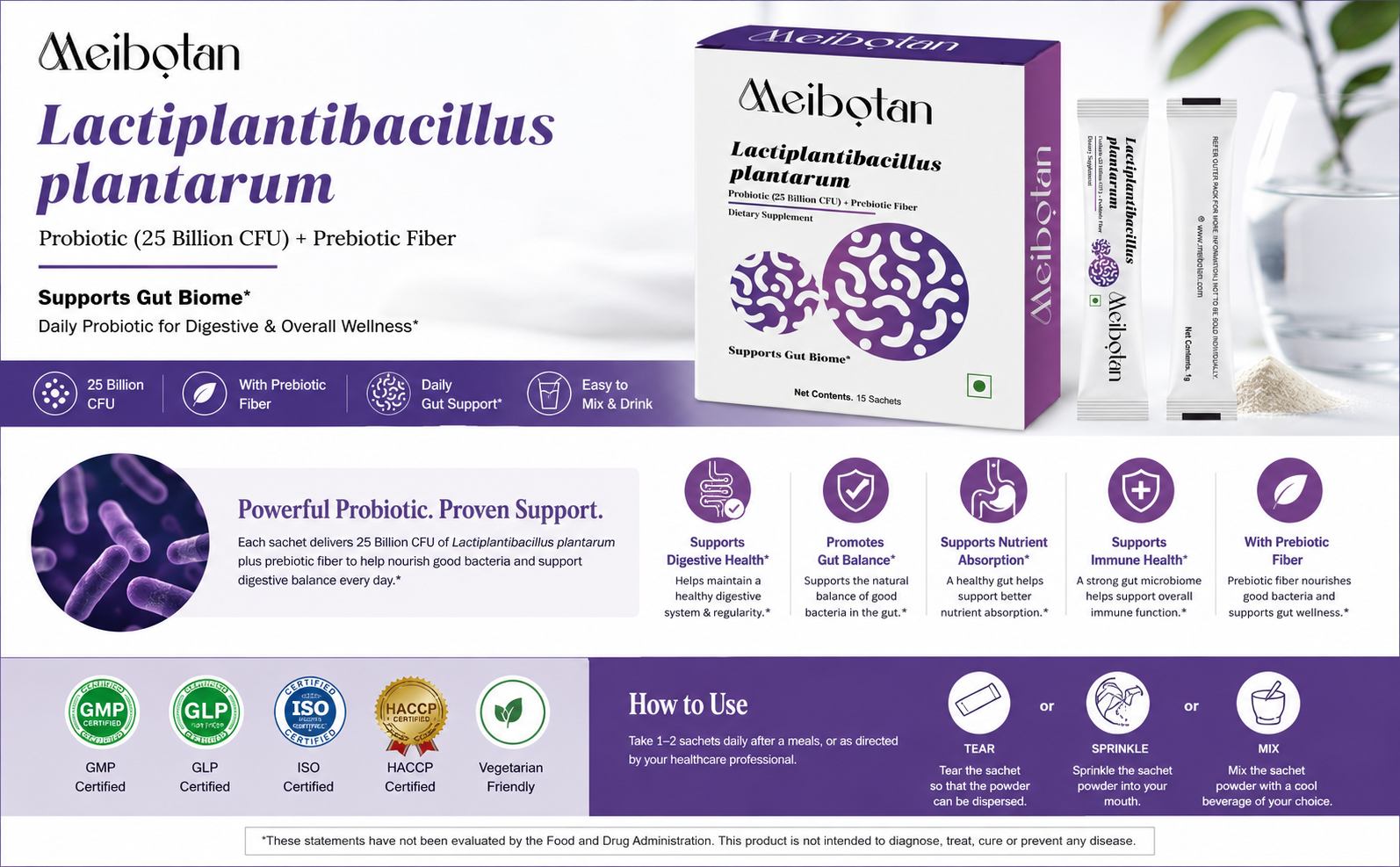 Lactiplantibacillus Plantarum Sachet Mix Fruit Flavour 1gm
